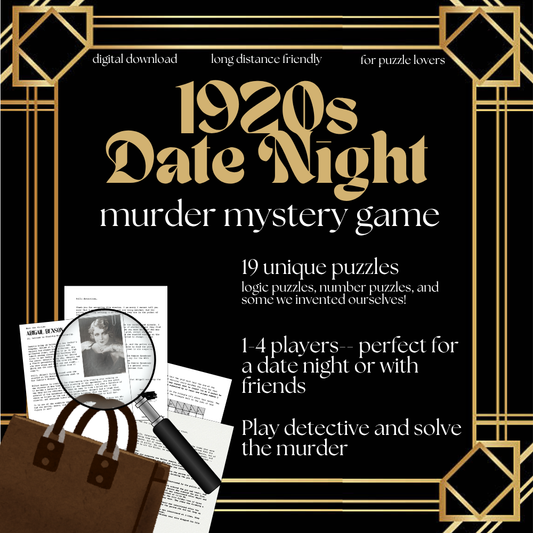 1920s Date Night Murder Mystery Game – Long Distance Friendly Murder Mystery Game