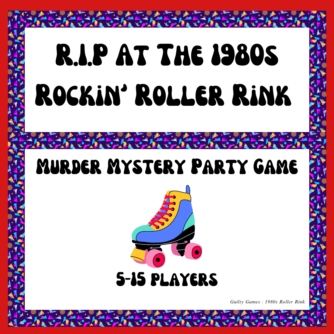 1980s Rockin' Roller Rink Murder Mystery Party Game - digital files delivered via email - Guilty Games