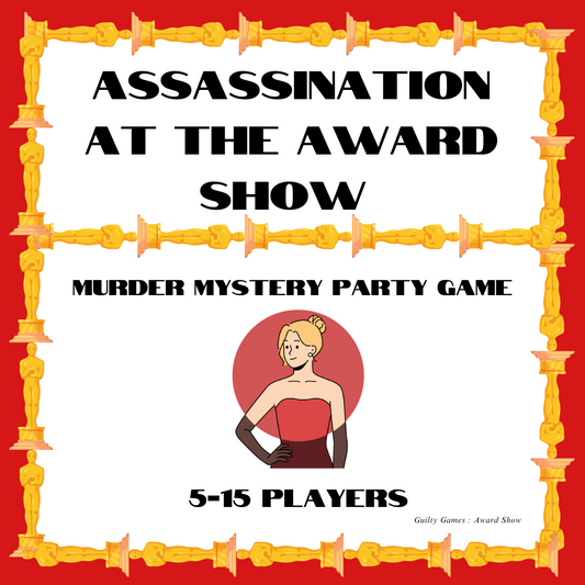 Award Show Murder Mystery Party Game - digital files delivered via email - Guilty Games