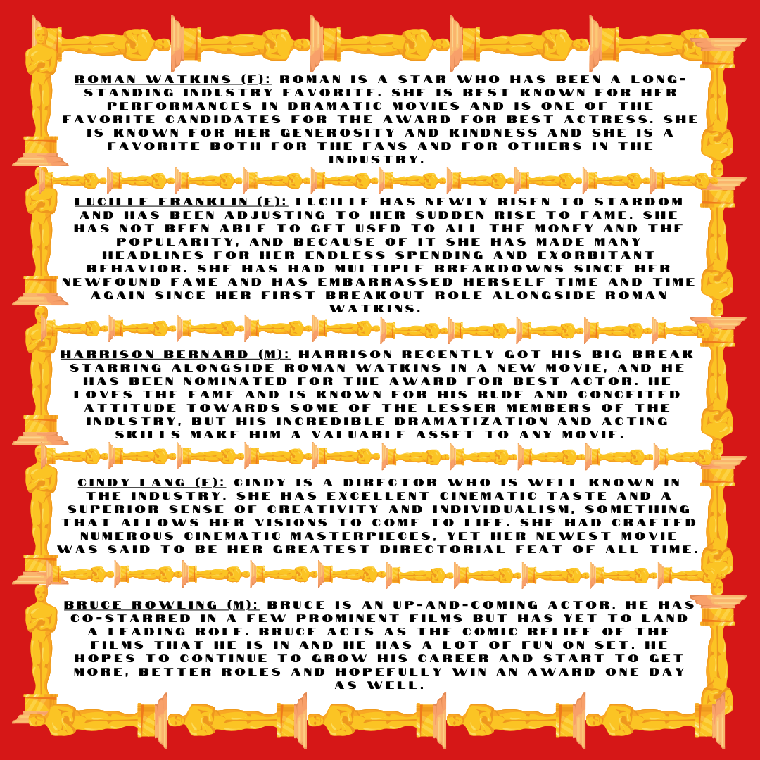 Award Show Murder Mystery Party Game - digital files delivered via email - Guilty Games