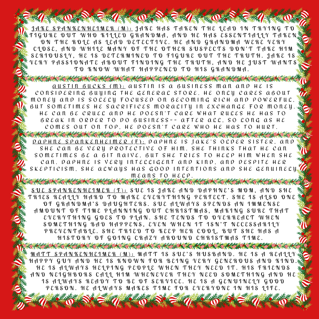 Grandma Got Run Over by a Reindeer Murder Mystery Party Game - digital files delivered via email - Guilty Games
