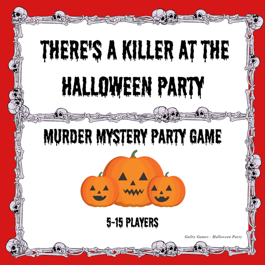 Halloween Party Homicide Murder Mystery Party Game — digital files delivered via email - Guilty Games