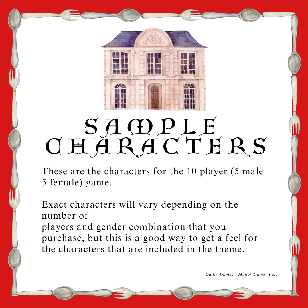 Murder at the Manor Dinner Party Murder Mystery Party Game - digital files delivered via email