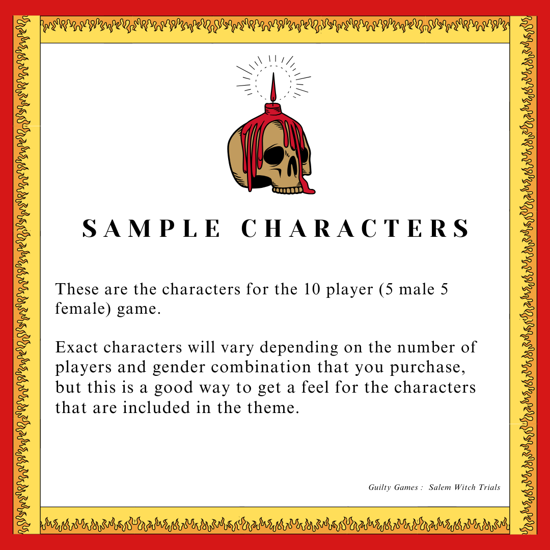 Slaying at the Salem Witch Trials Murder Mystery Party Game - digital files delivered via email