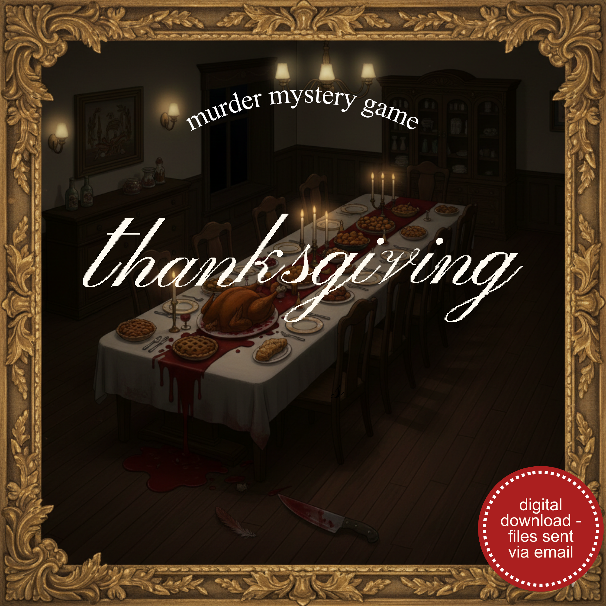 Thanksgiving Family Dinner Party Murder Mystery Party Game Kit - digit