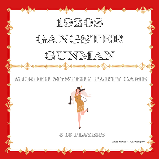 1920s Gangster Gunman Murder Mystery Party Game - digital files delivered via email