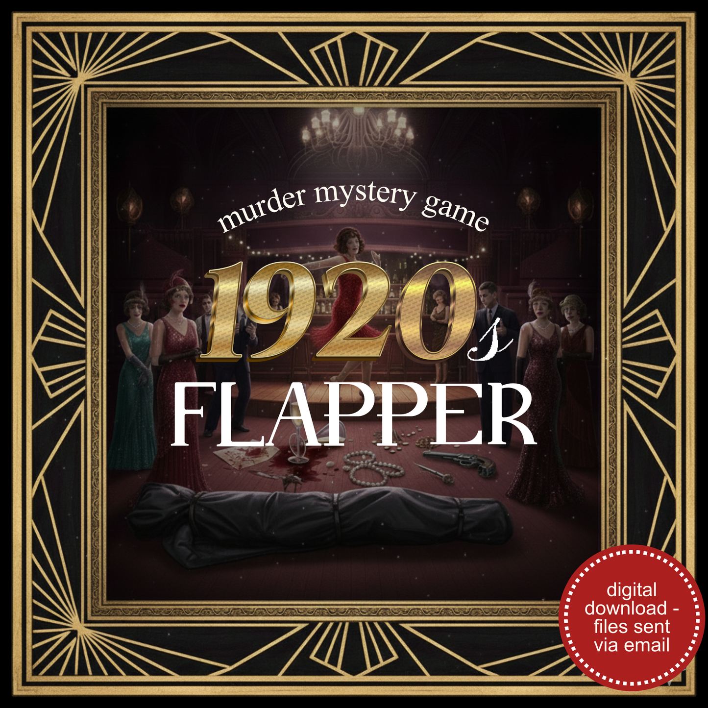 1920s Flapper Murder Mystery Party Game Kit - digital files delivered via email