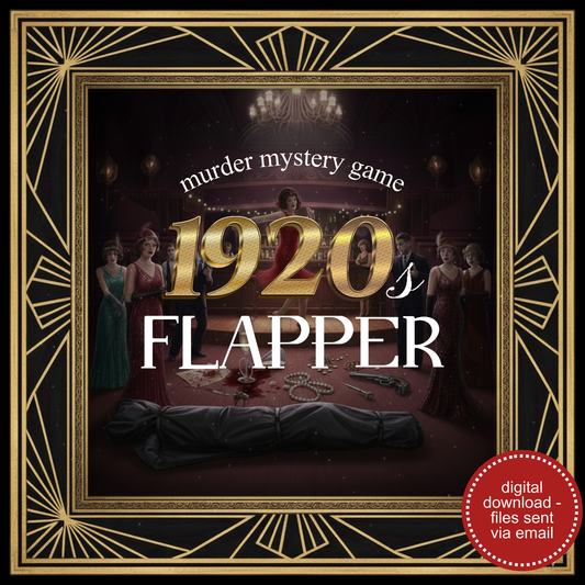 1920s Flapper Murder Mystery Party Game Kit - digital files delivered via email