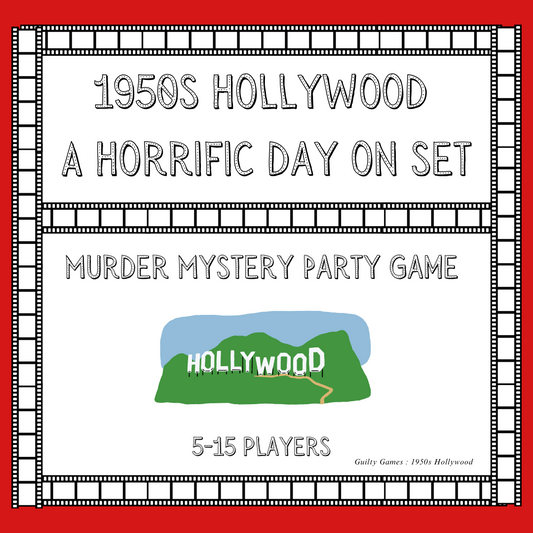 1950s Hollywood Murder Mystery Game - digital files delivered via email