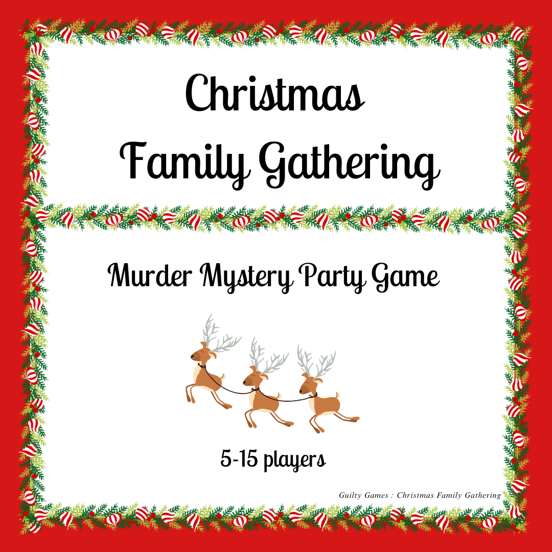 Christmas Family Gathering Murder Mystery Party Game - digital files delivered via email