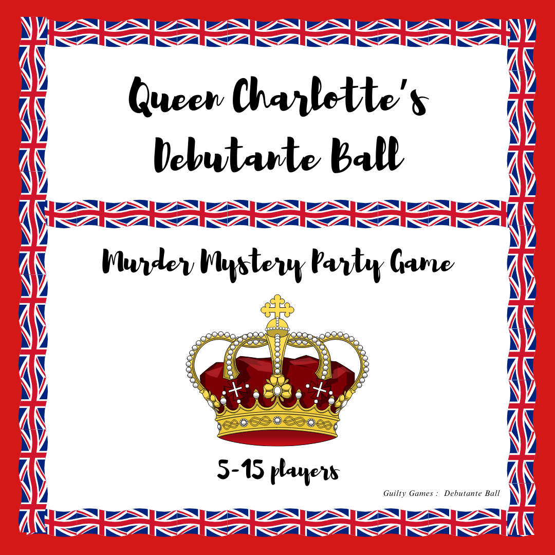 Queen Charlotte's Debutante Ball Murder Mystery Party Game Kit - digital files delivered via email, Bridgerton Inspired Party Game