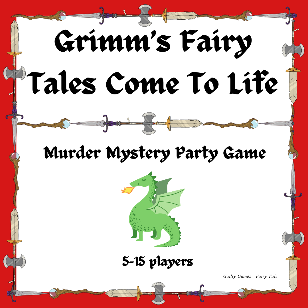 Grimm's Fairy Tales Murder Mystery Party Game - digital files delivered via email 5-15 players