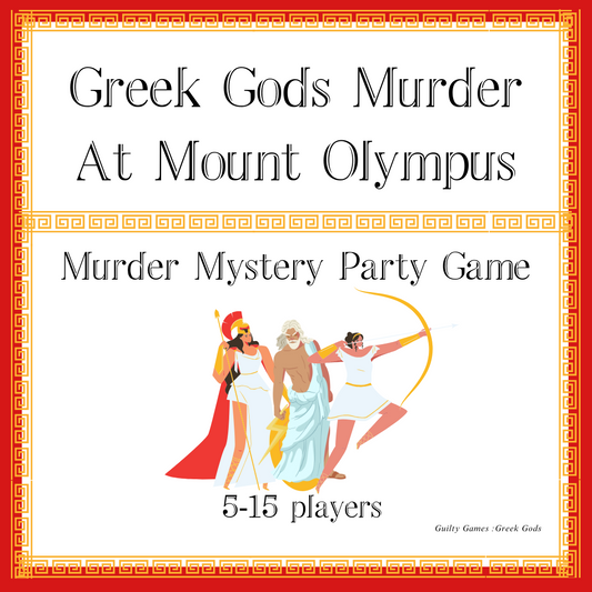 Greek Gods Murder at Mount Olympus Party Murder Mystery Party Game - digital files delivered via email