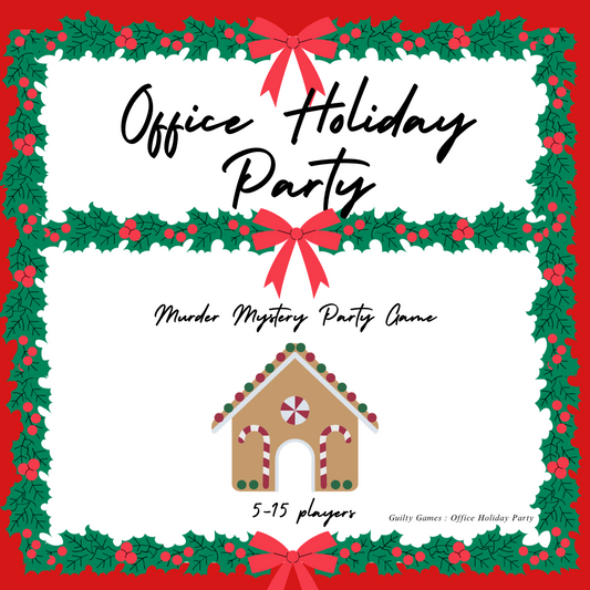 Office Holiday Party Murder Mystery Party Game Kit - digital files delivered via email