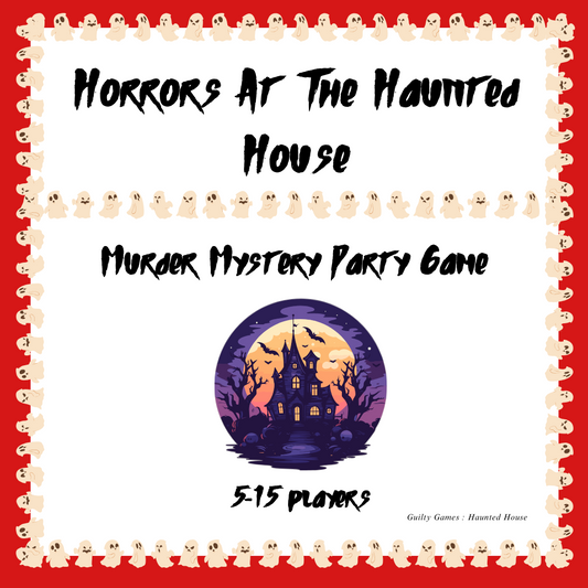 Horror at the Haunted House Murder Mystery Party Game - digital files delivered via email