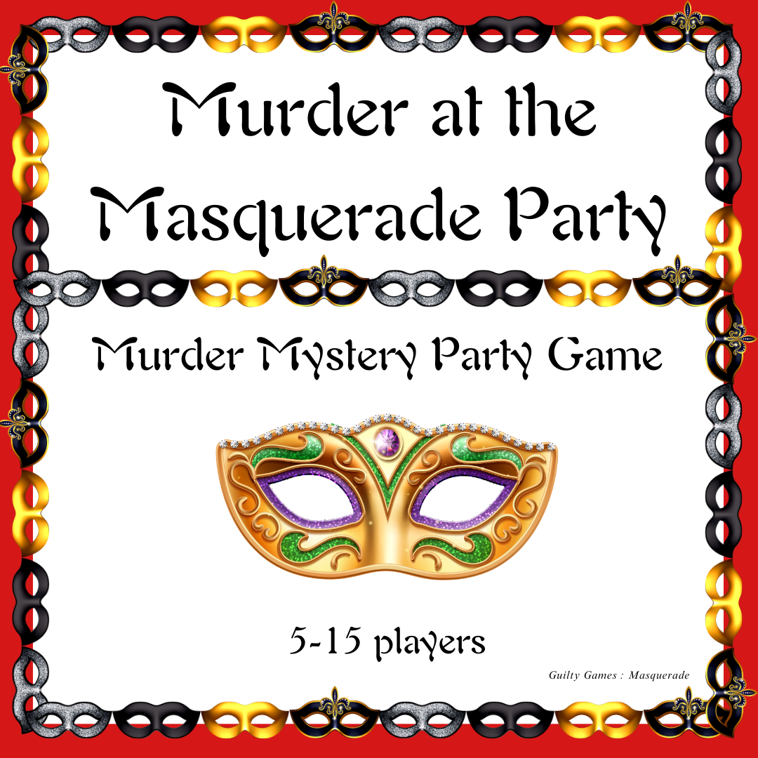 Murder At the Masquerade Murder Mystery Party Game - digital files delivered via email