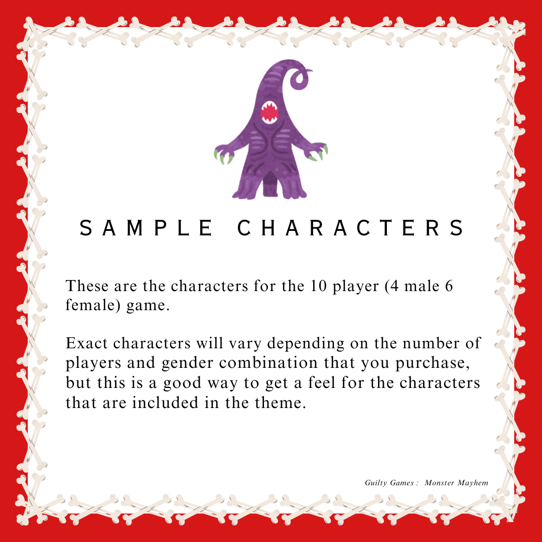 Monster Mayhem Murder Mystery Party Game - digital files delivered via email