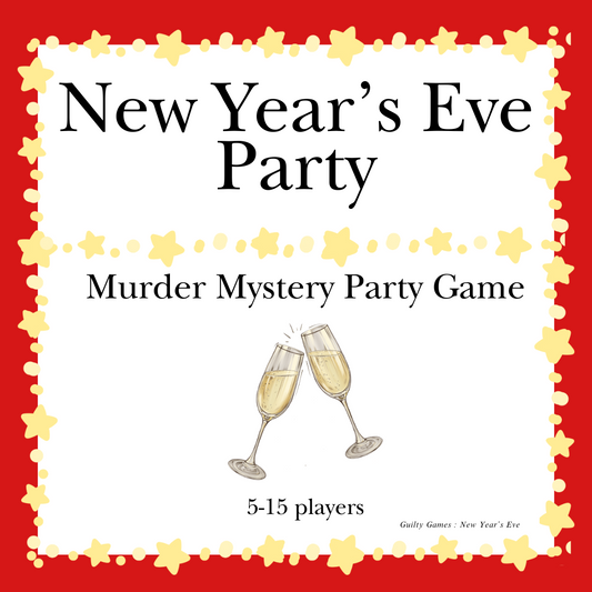 New Year's Eve Murder Mystery Party Game - digital files delivered via email