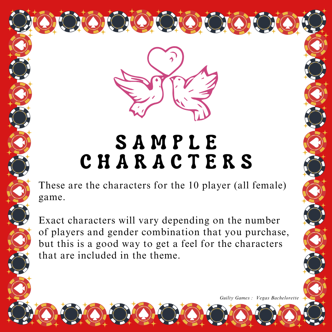 Vegas Bachelorette Murder Mystery Game - Digital Files Delivered via email