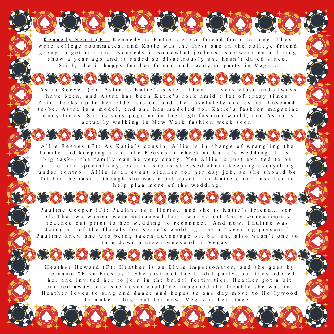 Vegas Bachelorette Murder Mystery Game - Digital Files Delivered via email