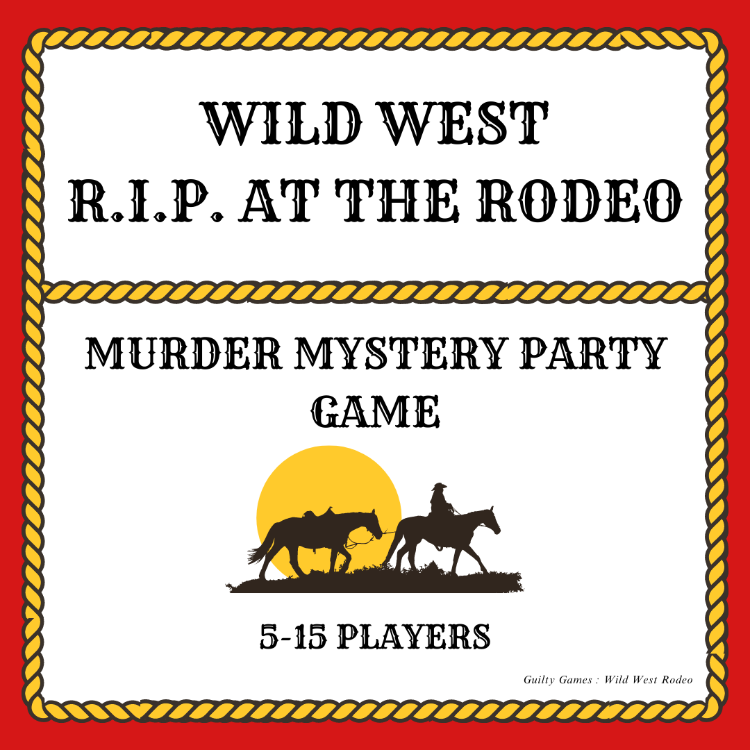 Wild West Rodeo Ripper Murder Mystery Party Game - digital files delivered via email