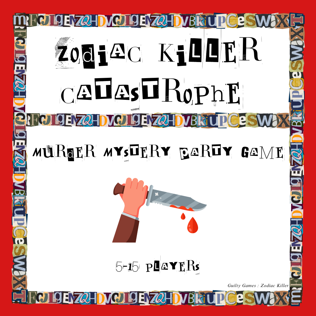 Zodiac Killer Murder Mystery Party Game - digital files delivered via email