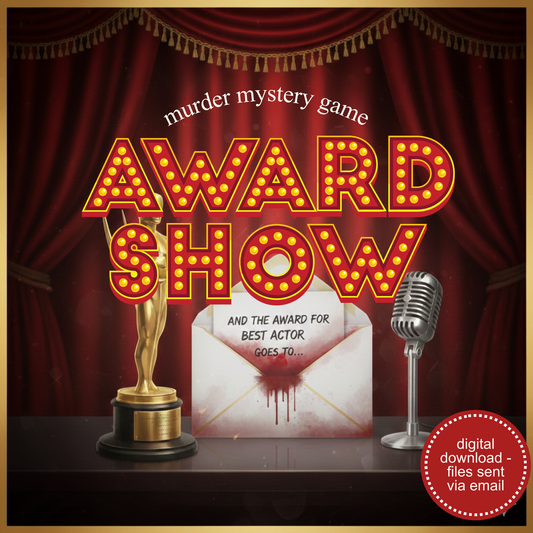 Award Show Murder Mystery Party Game - digital files delivered via email