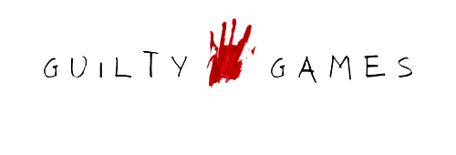 red bloody handprint with "guilty games" text
