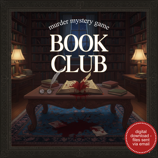 Book Club Butchery Murder Mystery Party Game - digital files delivered via email
