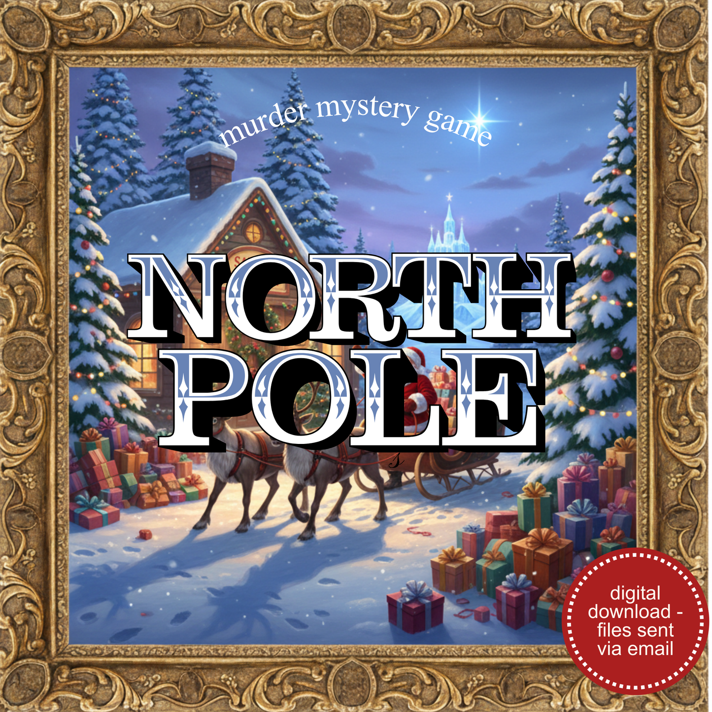 Christmas at the North Pole Murder Mystery Party Game, Family-friendly Christmas Activities - digital files delivered via email