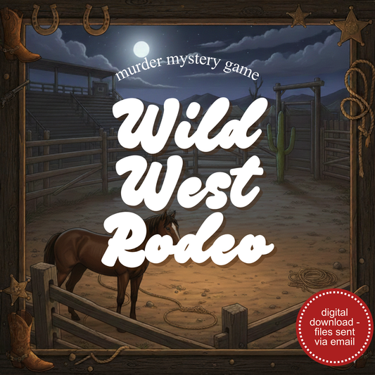 Wild West Rodeo Ripper Murder Mystery Party Game - digital files delivered via email