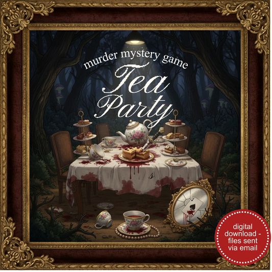 Tea Party Murder Mystery Party Game - digital files delivered via email