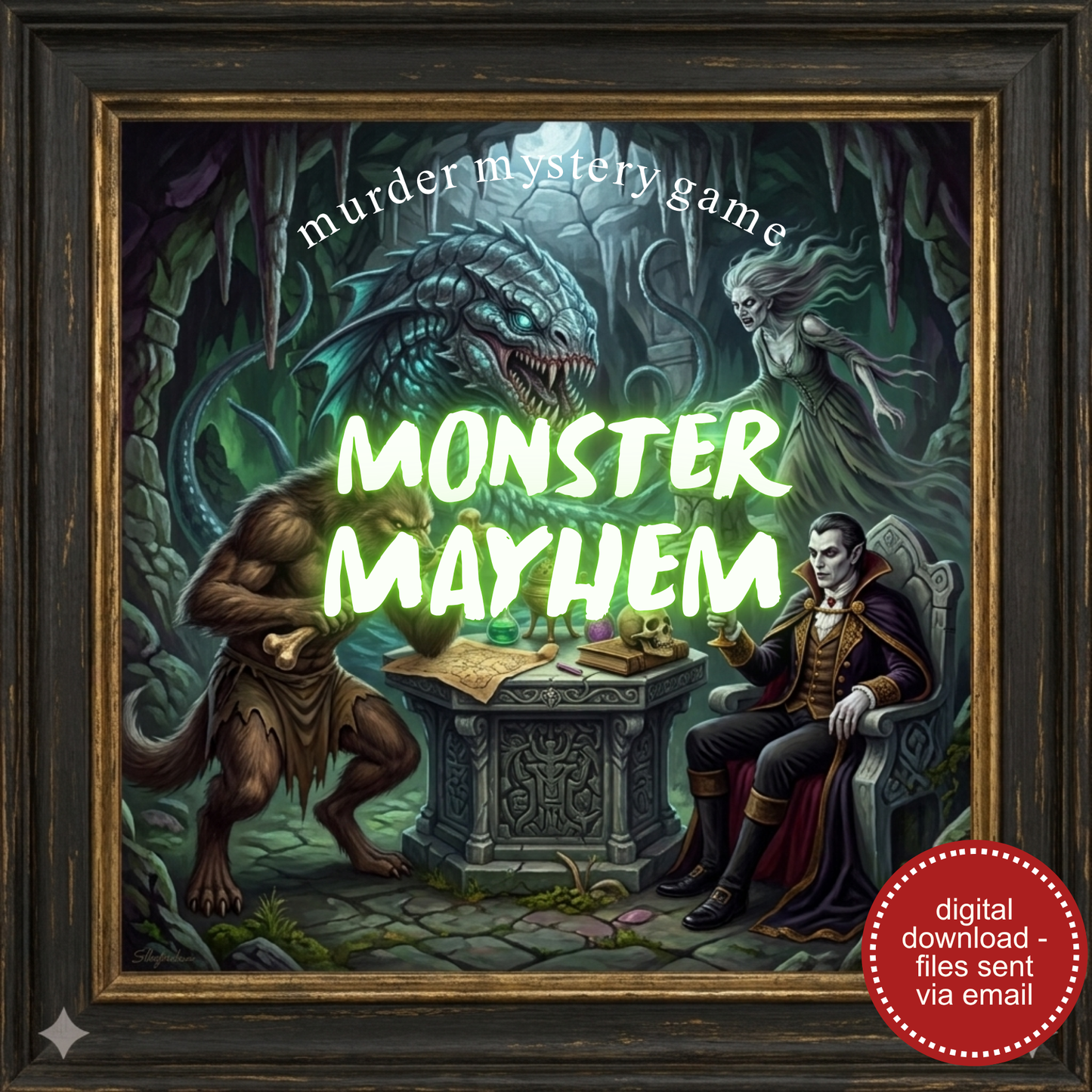 Monster Mayhem Murder Mystery Party Game - digital files delivered via email