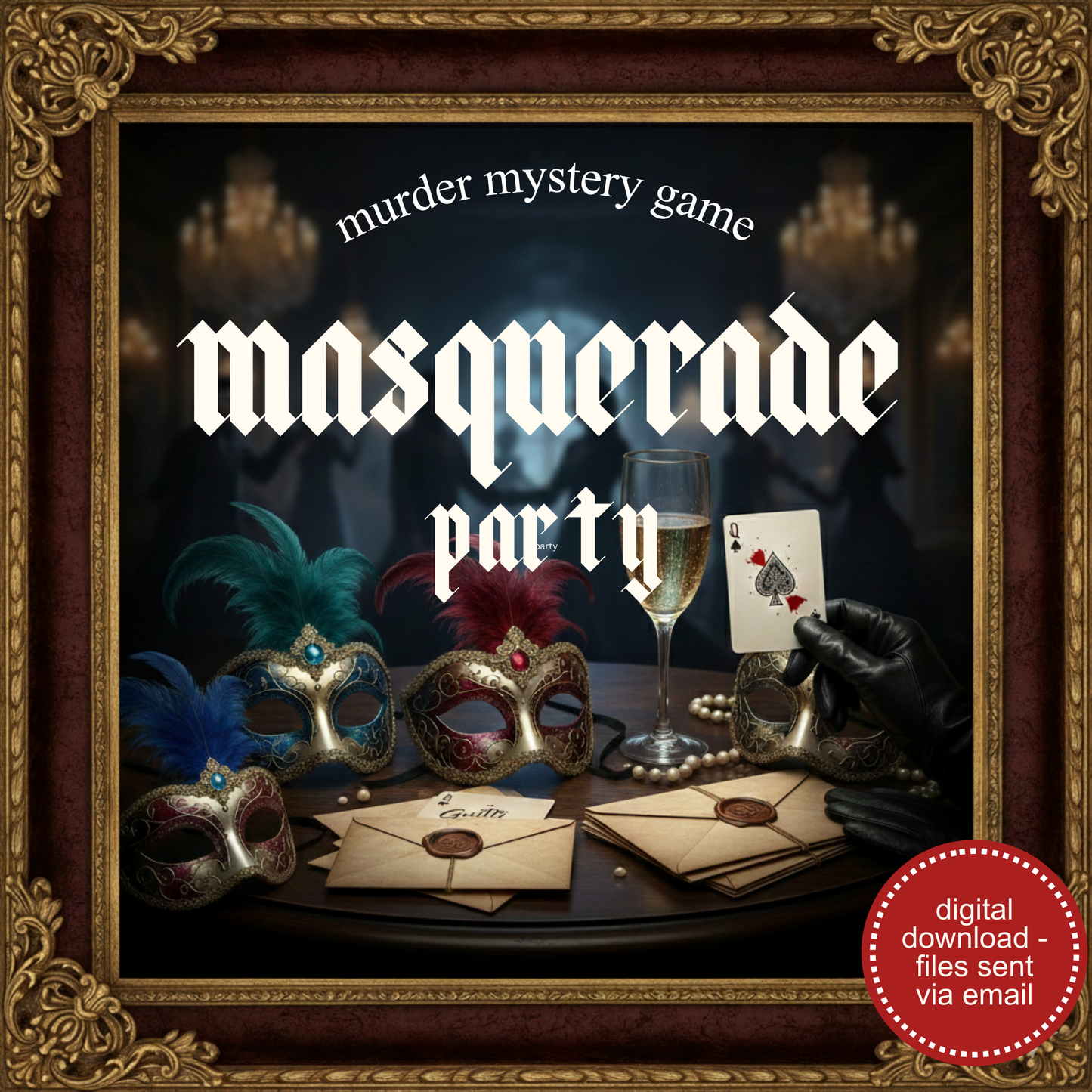 Murder At the Masquerade Murder Mystery Party Game - digital files delivered via email