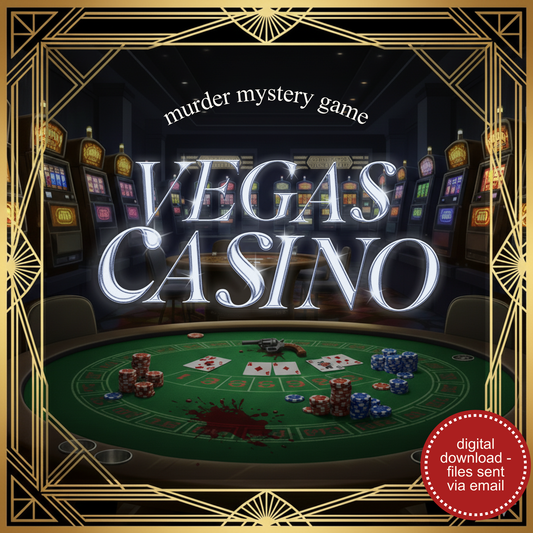 Murder at the Vegas Casino Murder Mystery Game - digital files delivered via email