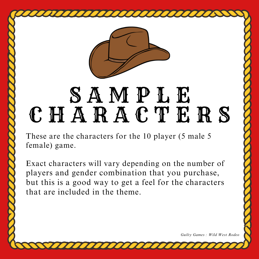 a clipart cowboy hat above sample characters text with a rope border and red background